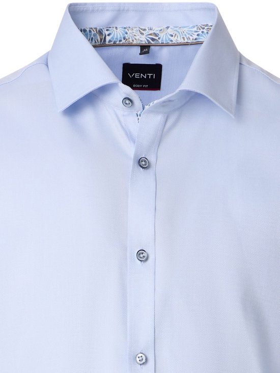 Chemise Venti Blauw, col Kent, motif, coupe ajustée - L