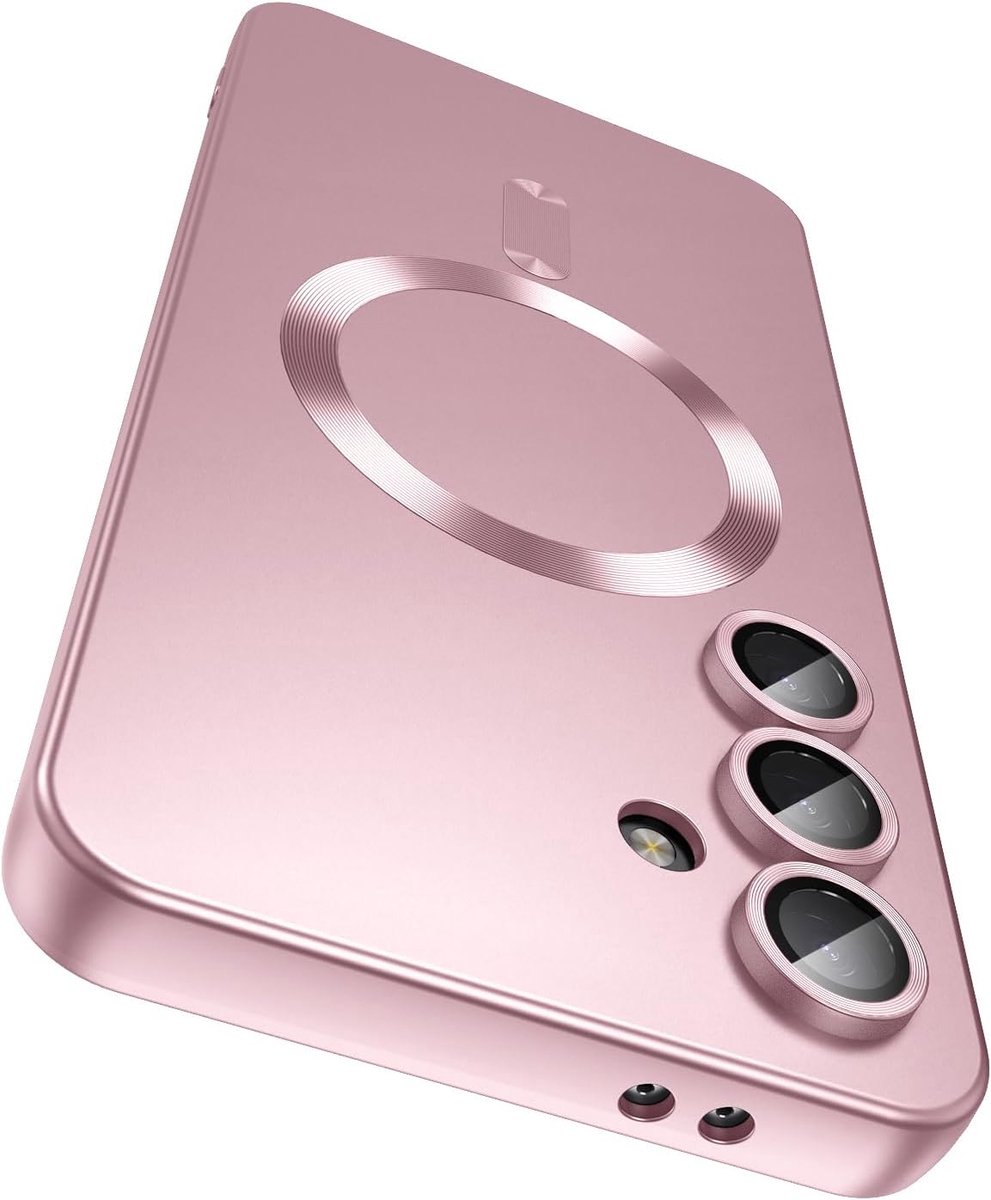 AziLine Magnetische Premium Roze Hoes voor Galaxy S25+ Plus – Stijlvolle Bescherming met Ingebouwde MagSafe en Camera Lens Bescherming Geschikt voor Samsung Galaxy S25+ Plus