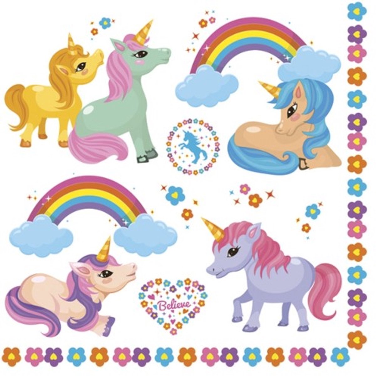 Maki - Lunch servetten - Rainbow Ponies