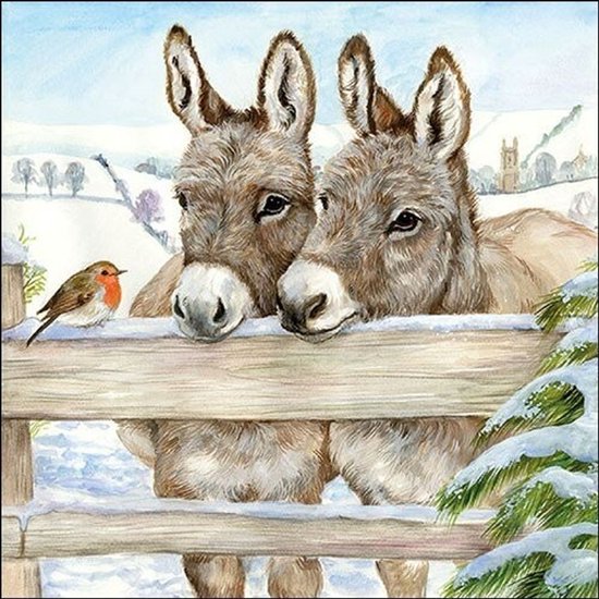 Foto: Ambiente servetten 33x33cm 20 stuks donkey s ezels