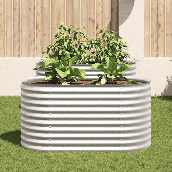vidaXL Plantenbak verhoogd 240x80x81 cm gegalvaniseerd