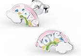 Amanto Kids Oorbellen Gaitlin - 925 Zilver E-Coating - Epoxy - Regenboog  -10x6mm