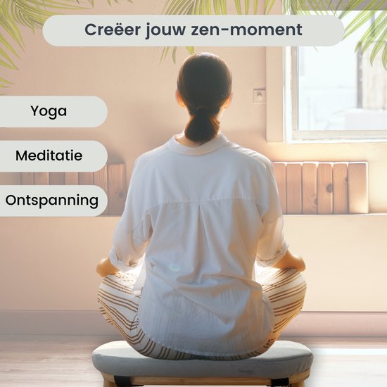 Deluxness® - Meditatiebankje Inklapbaar - 100% Duurzaam - Yoga krukje met Kussen - Draagbare Meditatie Bankje - Meditatie - Meditatiekussen - Meditatiestoel Opvouwbaar - Yoga stoel - Meditatiebankjes - Kruk - Meditatiekruk - Zabuton - Kussen van Deluxness® — afbeelding 5