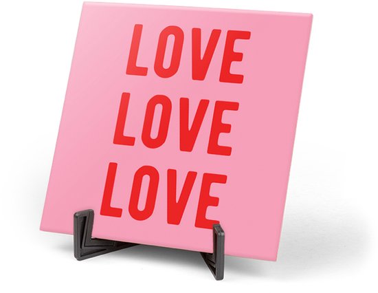 Cadeau de la Saint-Valentin | Tuile de la Saint-Valentin | Saint-Valentin | Cadeau Saint Valentin pour elle | Cadeau de la Saint-Valentin pour lui | Tuile de sort | Système d'accrochage gratuit | 15 x 15 cm | Amour Amour Amour | Fotofabriek