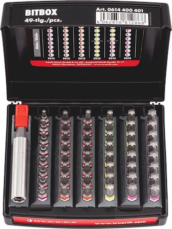 Wurth - Coffret d'embouts, taille 4 49 pièces - Coffret d'embouts, taille 4 49 pièces -