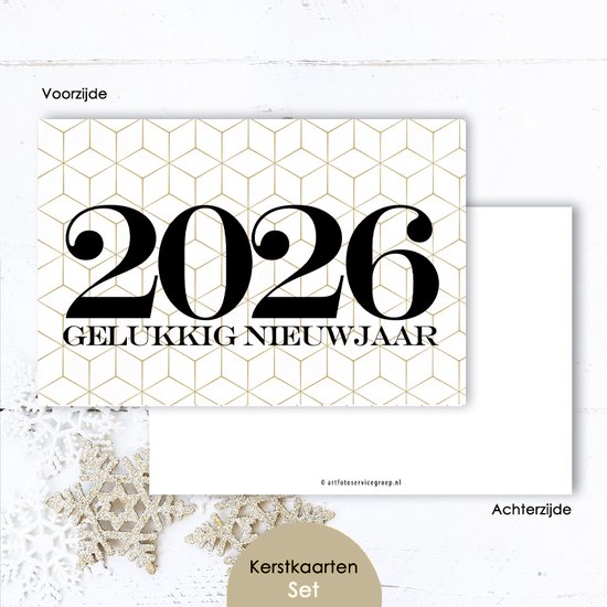 LMWK018 - 12 stuks - Nieuwjaarskaarten set - Nieuwjaarskaart - 12 nieuwjaarskaarten - 2025 - Nieuwjaar - Oud en nieuw - Wenskaarten Set met envelop - Kaarten Set met enveloppen - Nieuwjaarskaarten met envelop - Wenskaarten met enveloppen