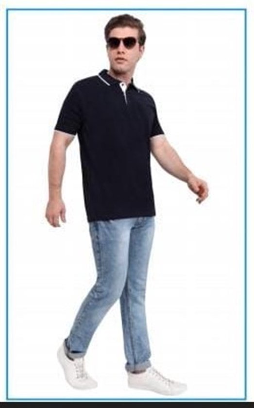 Polo en coton - Taille XL - Blauw marine