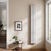 Bol.com EMKE Design Radiator - Ovale Buizen - 160x24 cm - Dubbel - Glanzend Wit - 623 W - Verwarming Alle Ruimtes aanbieding
