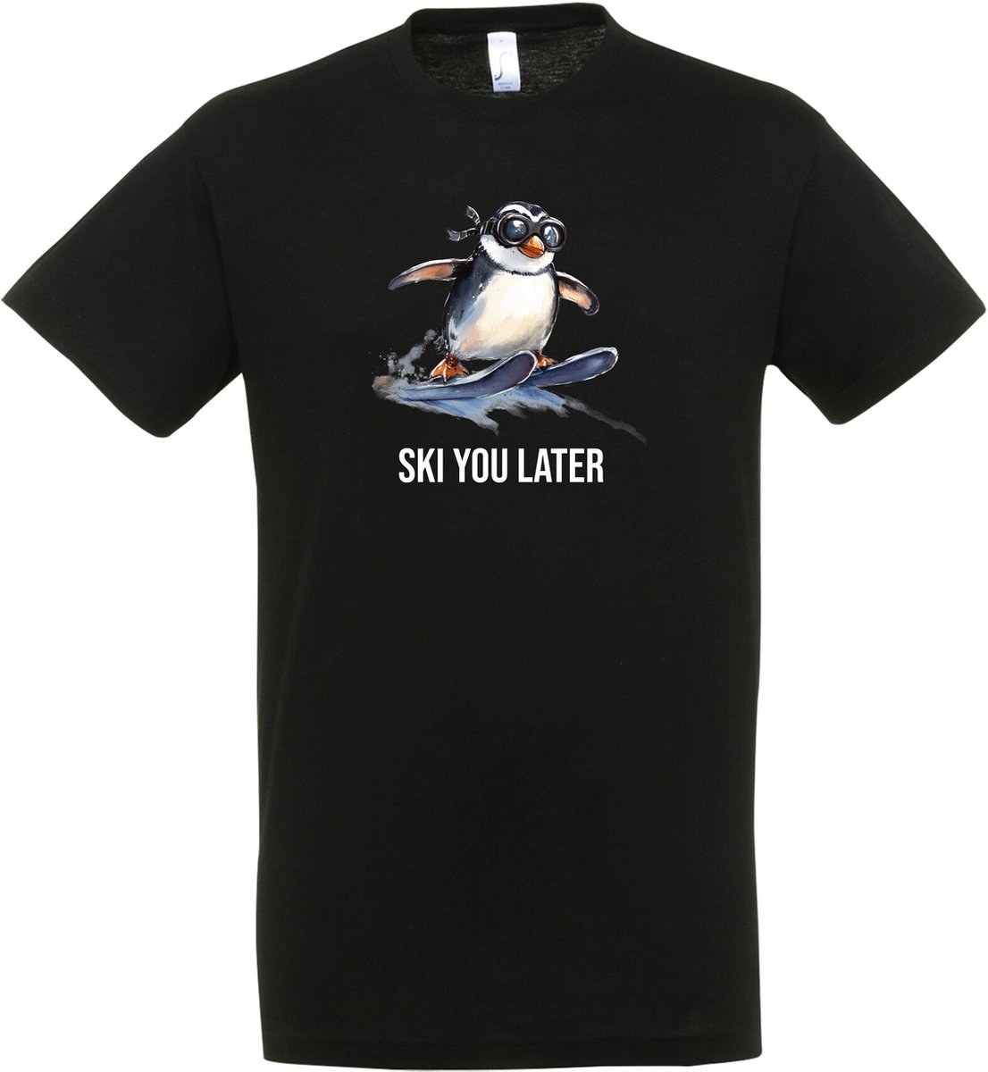 Ski you later - Maat XXL - Apres ski T-shirt voor Heren en Dames - Uniseks - Zwart - Apres ski kleding Heren - Apres ski kleding Dames - Ski T-shirt - Wintersportkleding - Wintersport - Ski kleding - apres ski verkleedkleren - apres ski party