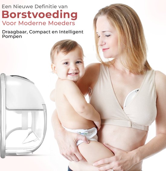 Draadloze borstkolf - Elektrische Draadloze Borstkolf Slim - Handsfree & Draagbaar - BPA-Vrij - Dubbele Borstkolf - Met slabbetje!- inclusief bewaarzakjes voor de moedermelk - Wit van Fusion Mummy — afbeelding 3