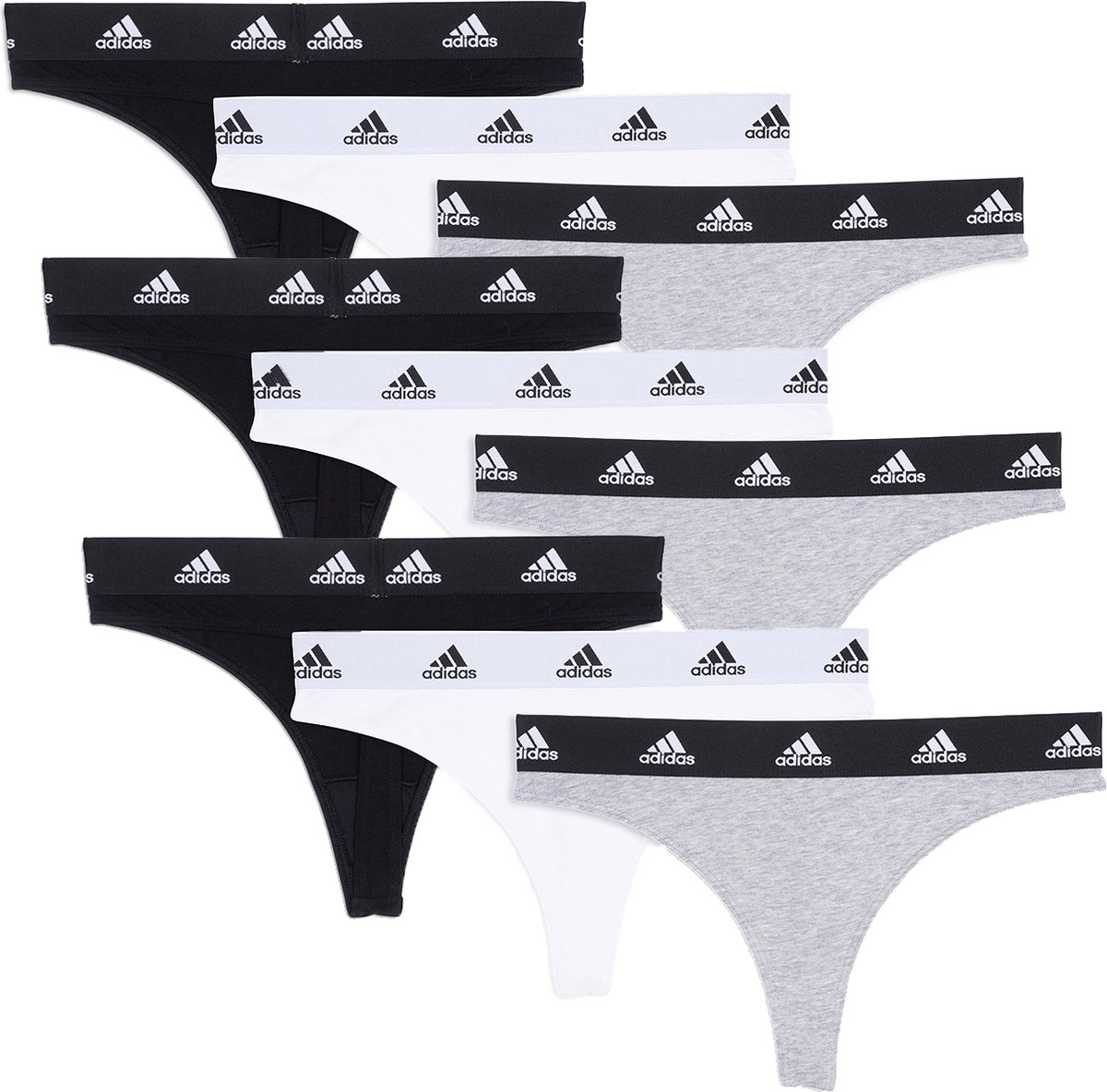 9 PACK Adidas Sportswear String Damesslips Stringondergoed