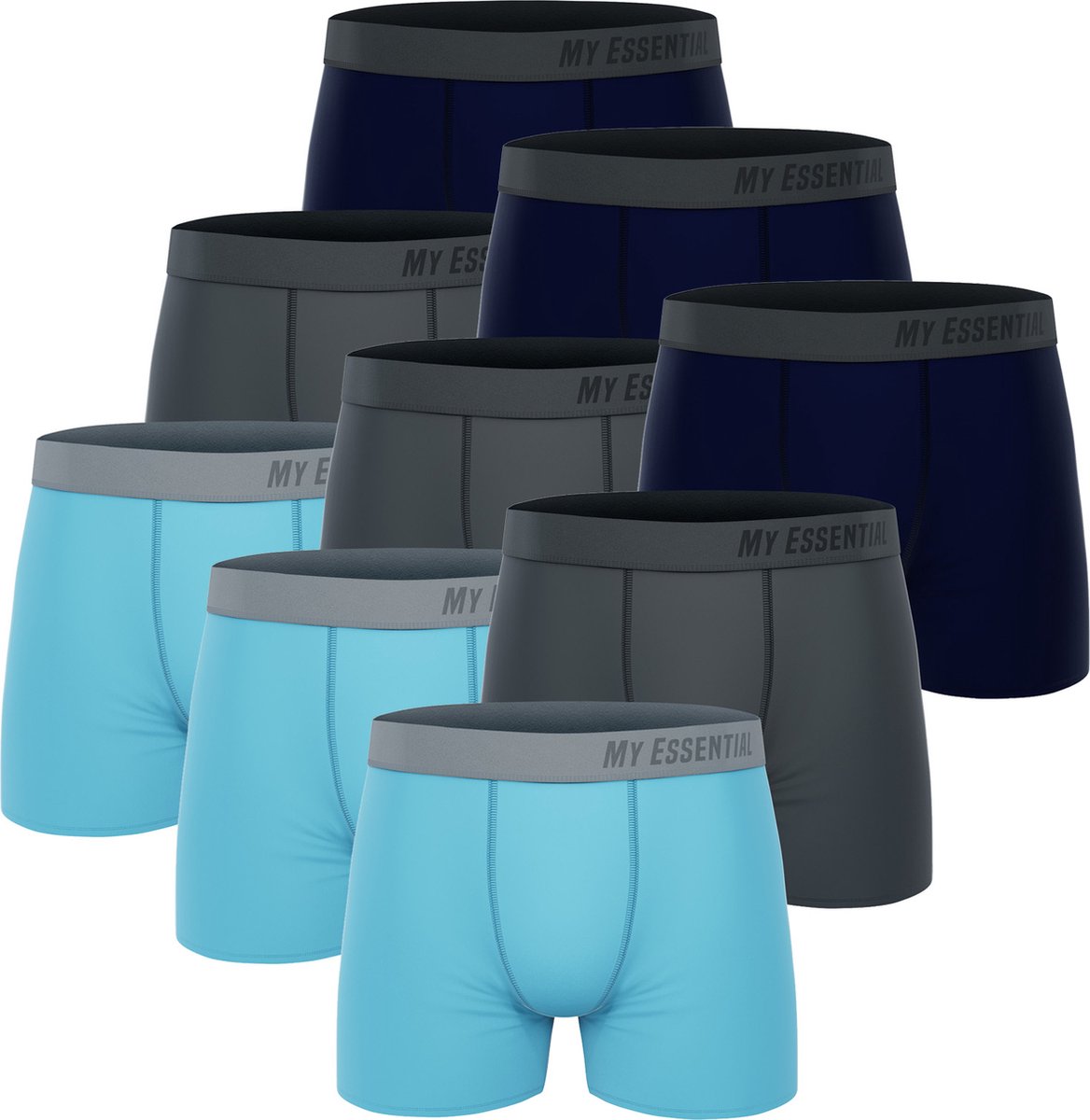BOXERS 9 PACK My Essential Clothing Basic Boxershorts Katoen Biologische herenshorts Ondergoed MYE1BCX3