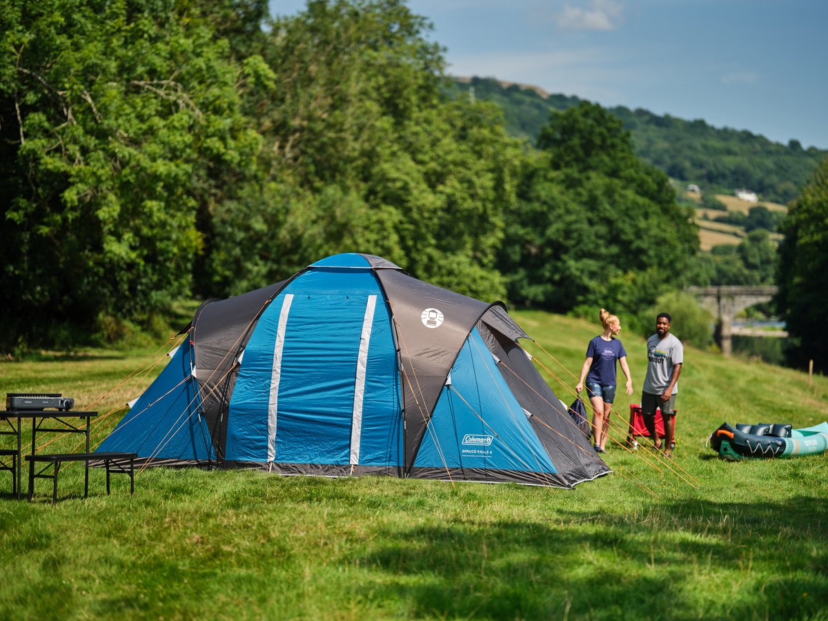 Coleman Spruce Falls 4 familietent – 4 persoons tent – 2 meter stahoogte – waterdicht en lichtgewicht – blauw/zwart – foto 4