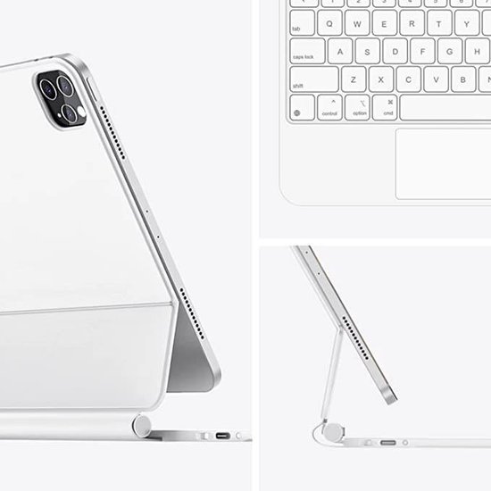 Étui pour clavier iPad adapté à Apple iPad Pro 11 pouces (2024) - Étui pour clavier magnétique Bluetooth - Clavier pour tablette - Étui pour tablette - avec pavé tactile, souris et Siècle des Lumières - QWERTY - Wit