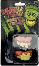 Gebit monster tanden - 2 stuks onder en boven gebit - HorrorCarnaval thema feest party griezel scary