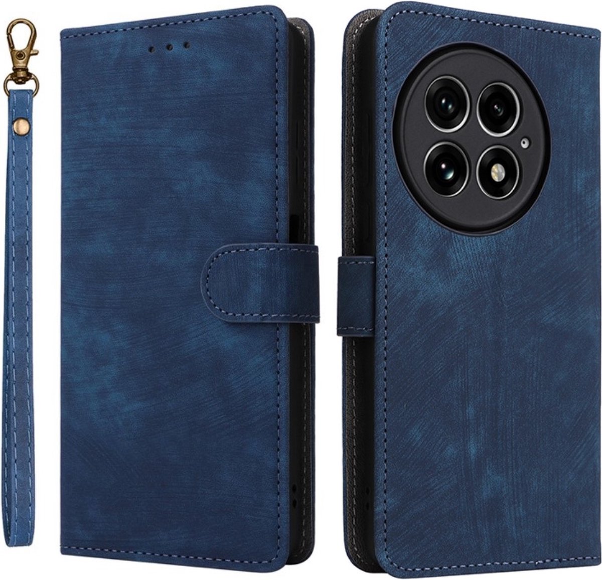 Coverup Hoesje - Geschikt voor OnePlus 13 Hoesje - Coverup Book Case met Koord - Blauw