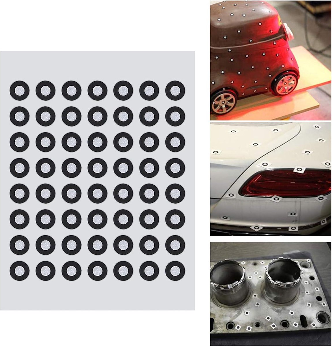 3mm 3D Scan Markeringen - 560 Punten Reflecterende Tracking Dots Voor Precisie 3D Scannen (10 Vellen)