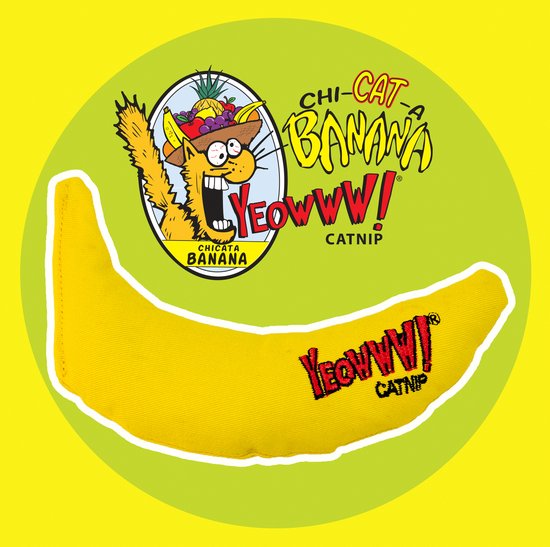 Yeowww! Banaan Kicker - Catnip Kattenkruid Speeltje voor Katten - Geel - 18 cm