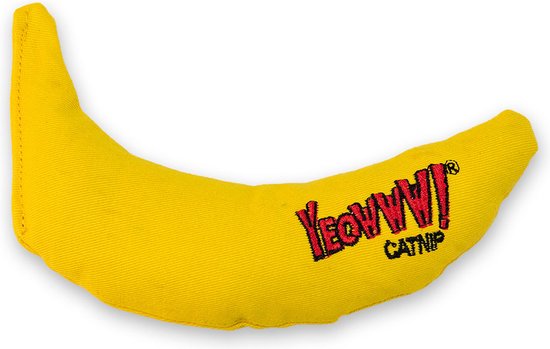 Yeowww! Banaan Kicker - Catnip Kattenkruid Speeltje voor Katten - Geel - 18 cm