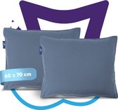 Slaapspeciaal eazydekbed Kussensloop - Grijs - 60x70 cm - Set van 2 - Zacht, Hypoallergeen, Ademend, Vochtregulerend, Dubbelgestikt & Onderhoudsvriendelijk
