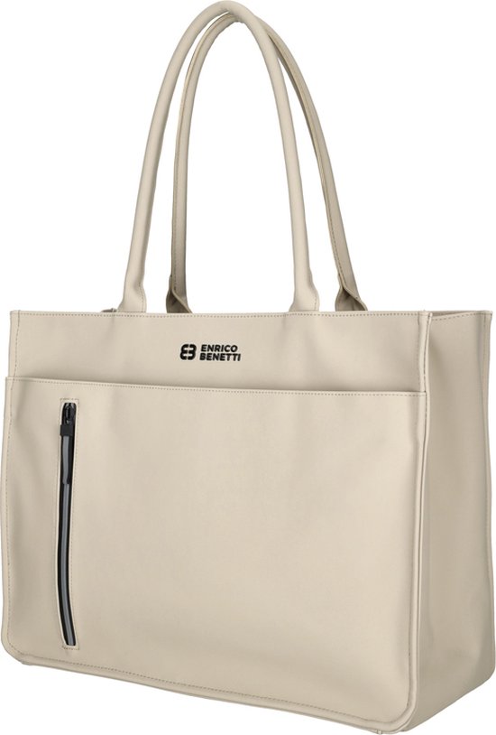 Enrico Benetti Sac ordinateur / Sac de travail - Femme - 17 pouces - Simili cuir - Montagnes - Taupe clair