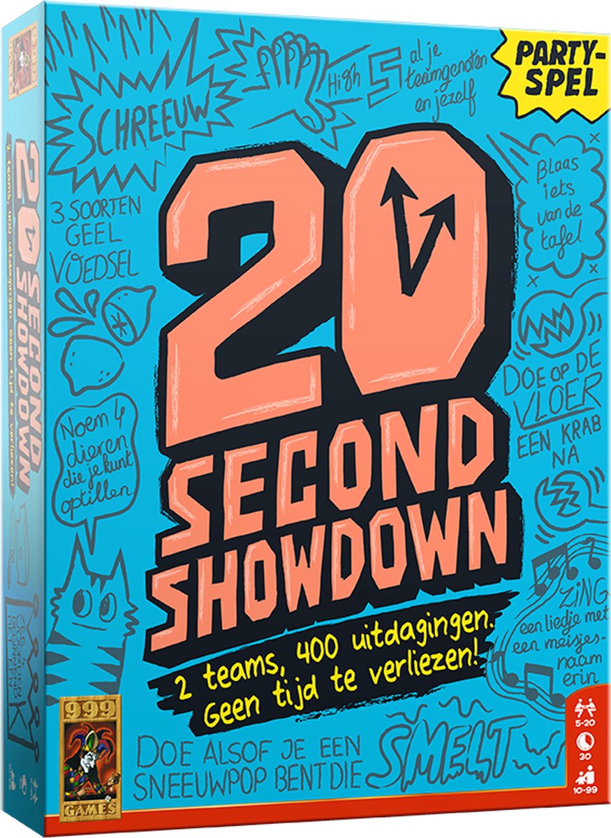 999 Games - 20 Second Showdown - Partyspel - 2 teams, 400 uitdagingen - Actiespel - Gezelschapsspel - Nederlandstalig - Klein cadeautje — afbeelding 3