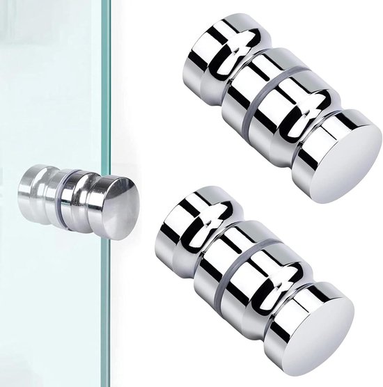 2 stuks douchedeurknop M8 x 30 mm roestvrij staal - douchegreep voor