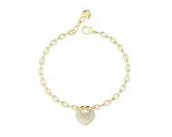 GUESS armband Crazy In Love Heart Pave Bracelet Yellow Gold goudkleurig