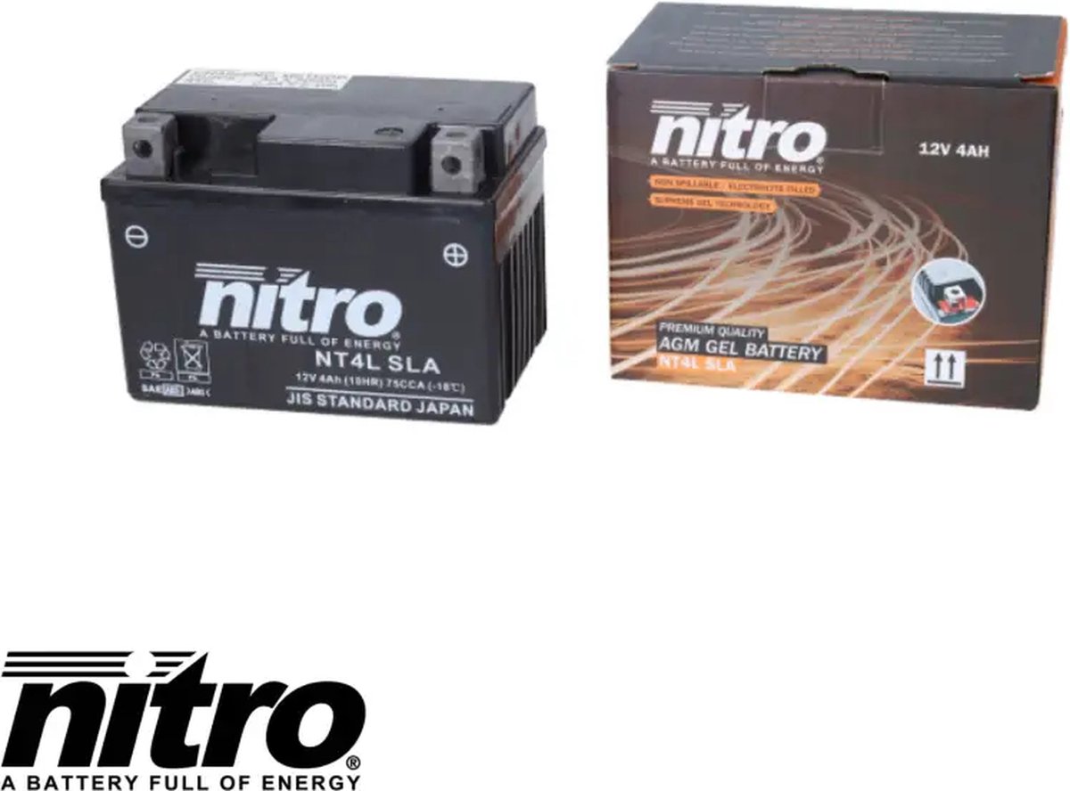 Accu Nitro NT4L-BS 4Ah Piaggio Zip 2 Takt