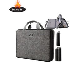 Livano Laptoptas Schokbestendig - Laptop Sleeve - Rugtas - Schoudertas - Laptoshoes - Kantoortas - Dames & Heren - 16 Inch - Donkergrijs/Zwart