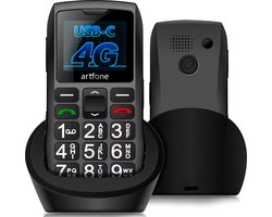 4G Senioren Mobiele Telefoon - SOS-functie - Grote knoppen - Valbescherming - Oplaadstation