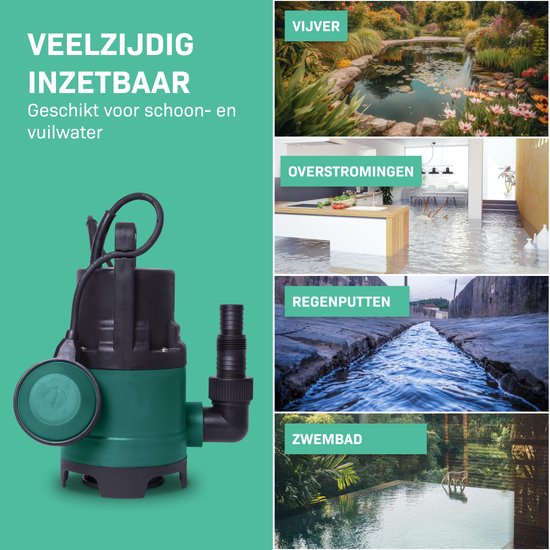 VONROC submersible / pompe à eau VONROC 400W - 8000l / h - Pour eau sale et propre - Avec flotteur