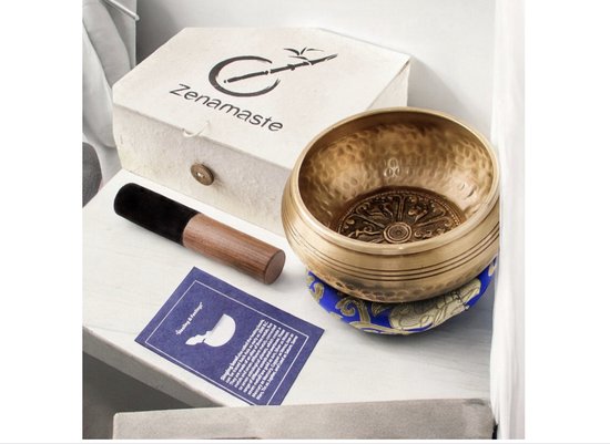 Tibetaanse klankschaal met houten stok en kussenset Meditatie klankschaal Boeddhistische Tibetaanse schaal voor yoga helende chakra's – koop de beste producten in de online winkel