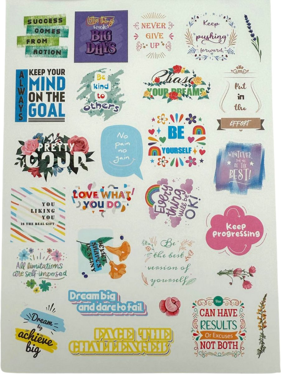 Planner & Bullet Journal Stickers met Motivatie & Inspiratie Quotes - 1700+ Stickerboekje voor Agenda, Dagboek & Kalender — afbeelding 3