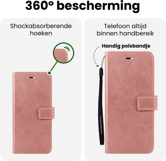 Étui pour Samsung Galaxy S25 Plus - Étui à rabat avec protection d'écran - Étui pour Samsung Galaxy S25 Plus - Or rose