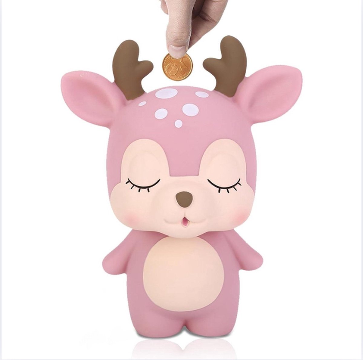 Roze Spaarpot Hert Design - Onbreekbaar & Decoratief