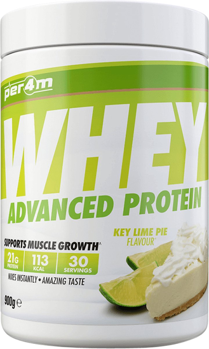 Per4m - Advanced Whey Protein - Key Lime Pie - Proteine poeder - Eiwit shake - Eiwitpoeder - 900g - Whey Protein - Eiwitshakes - Whey Proteine - Protein - Proteine - Proteine Shake - Shake - Fitness - Krachttraining - Gym