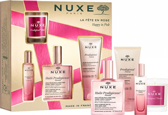 Nuxe Prodigieux La Fête Geschenkset – Mit Blumenöl (100 Ml) In Rosa Verpackung
