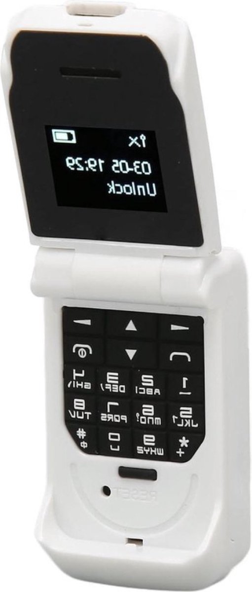 Mobiele Telefoon 066 Inch 64x48 Mini Flip-telefoon voor Senioren - Wit