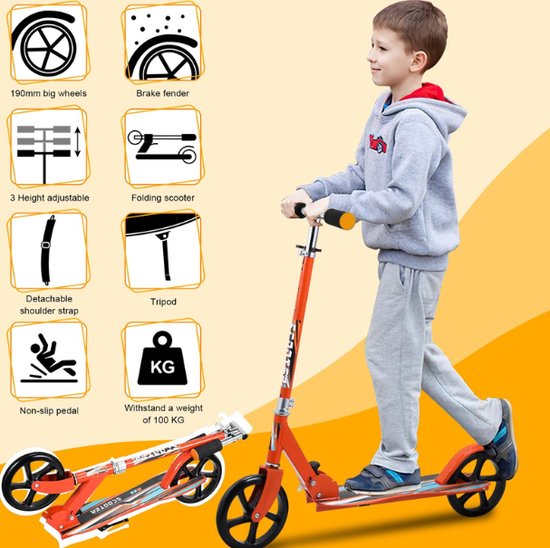Inklapbare Step / Scooter - Skaterboy - XXL Wielen