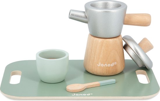 Janod In De Keuken - Italiaanse Koffiemaker - 13-Delige Houten Speelset - Imitatiespeelgoed Met Een Eigentijds Design - Geschikt Vanaf 2 Jaar van Janod — afbeelding 4