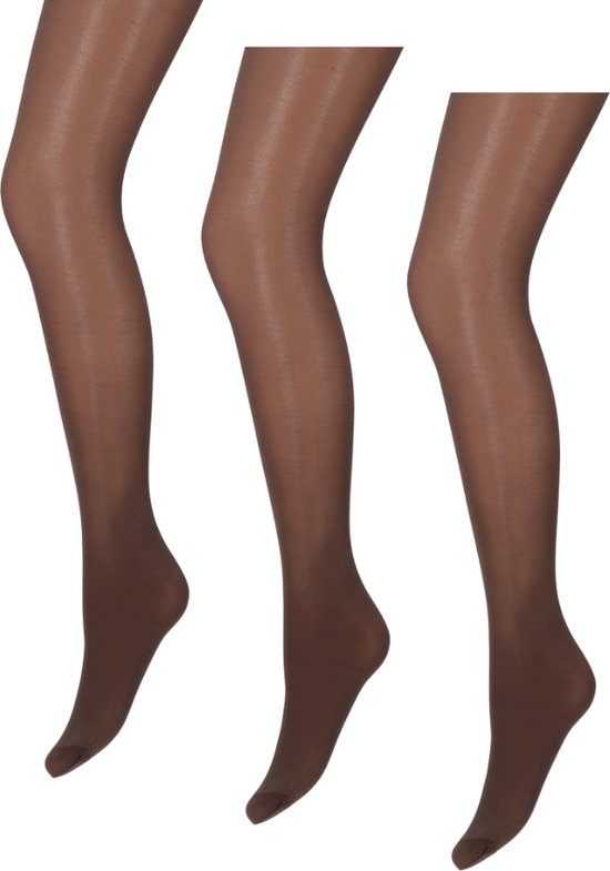 Lot de 3 culottes brillantes Marianne - Femme - 35 Denier - Taille L/XL - Marron