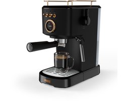 Princess 249417 Espressomachine – 20 Bar – Geschikt voor Gemalen Koffie, Pads & Cups – Met Melkopschuimer – 1,2L Watertank – 2 Kopjes Tegelijk – Kopjesverwarmer – Zwart – Cappuccino & Latte Machine