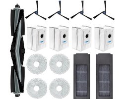 15 stuks vervangende accessoires set geschikt voor Ecovacs Deebot X2 / X2 Omni / X2 Pro / DEX86 stofzuiger reserveonderdelen, 1 hoofdborstel, 4 zijborstels, 2 hepa-filters, 4 stofzakken, 4 dweildoeken