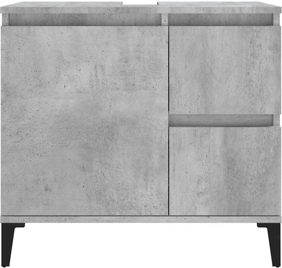 vidaXL Wastafelkast 65x33x60 cm bewerkt hout bruin eikenkleur
