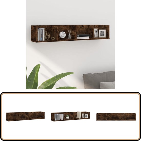 Étagère murale à CD Chêne marron 100x18x18 cm Bois d'ingénierie