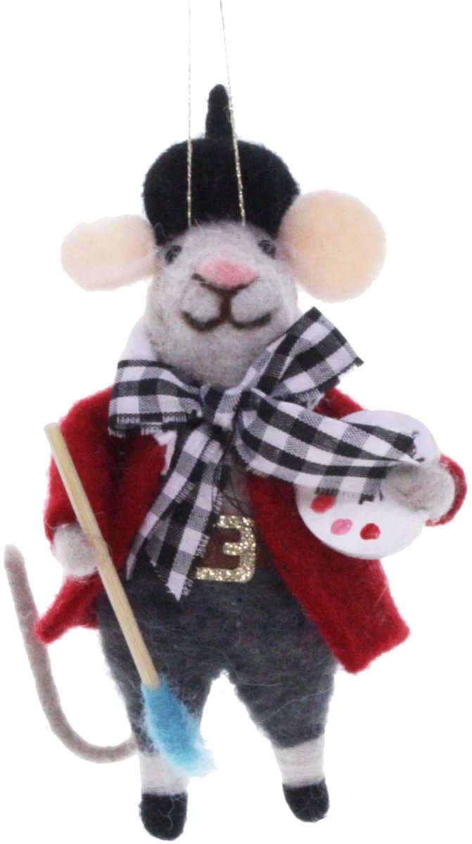 Muis schilder 8x7x13 cm