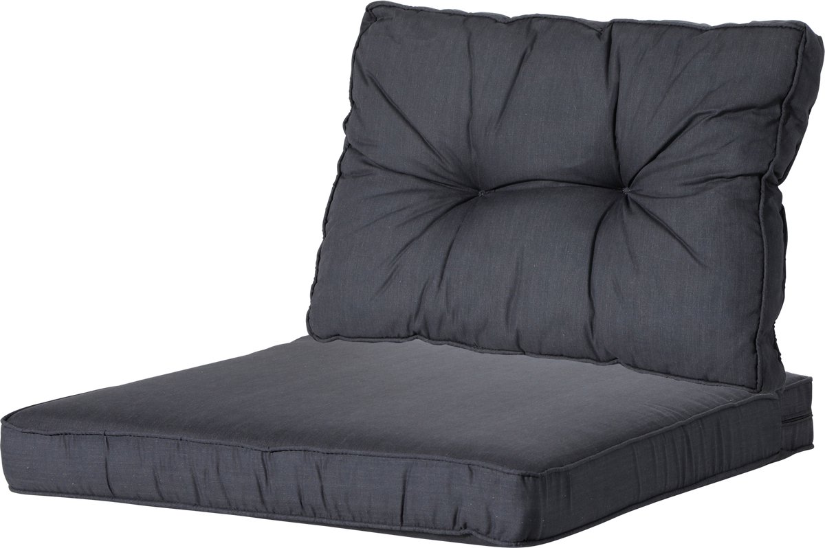 Set van 4 Madison Luxe/Florance Loungekussens in Basic Black, 73x73 + 73x43cm.