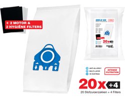20x GN Premium Plus Verbeterde 3D Stofzuigerzakken geschikt voor Miele - 20x Zakken + 4 filters - Speciaal voor Huisdieren en Allergieën zoals Cat en Dog - Stofzakken geschikt voor Miele C3, C2, C1, S8, S5, S2, S8000, S5000, S2000, S800, S600 en S400