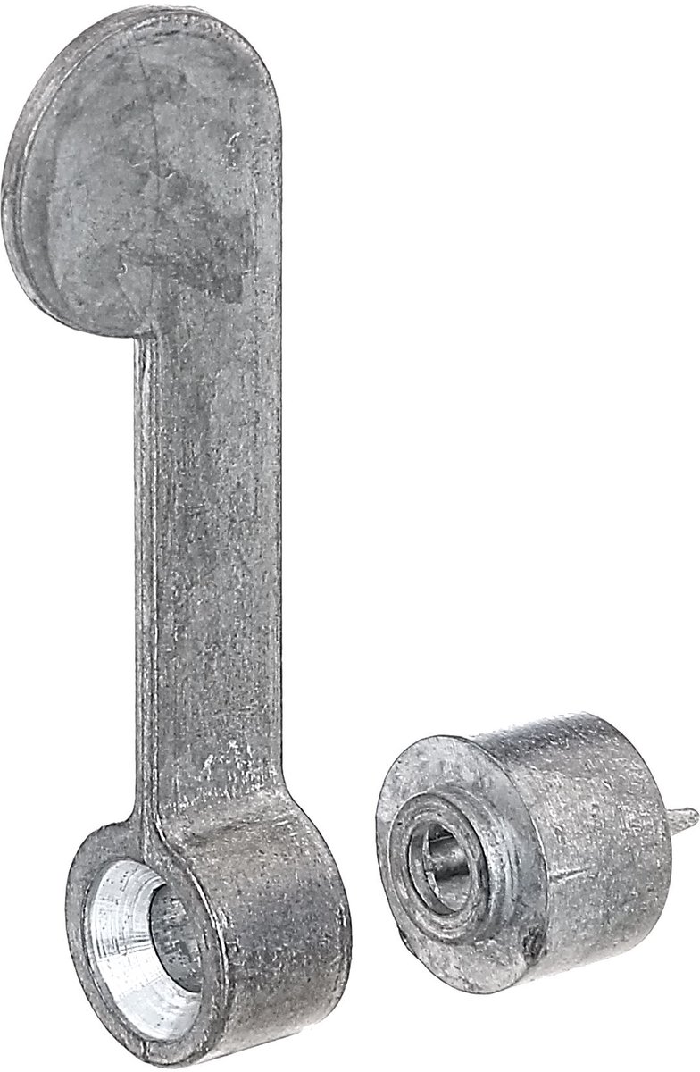 Alberts 857271 schuifje | met sluitplaatje en afstandstuk | zinkpersgietwerk | afstandstuk: Ø14,4 mm | lengte schuifje: 60 mm | Set van 20